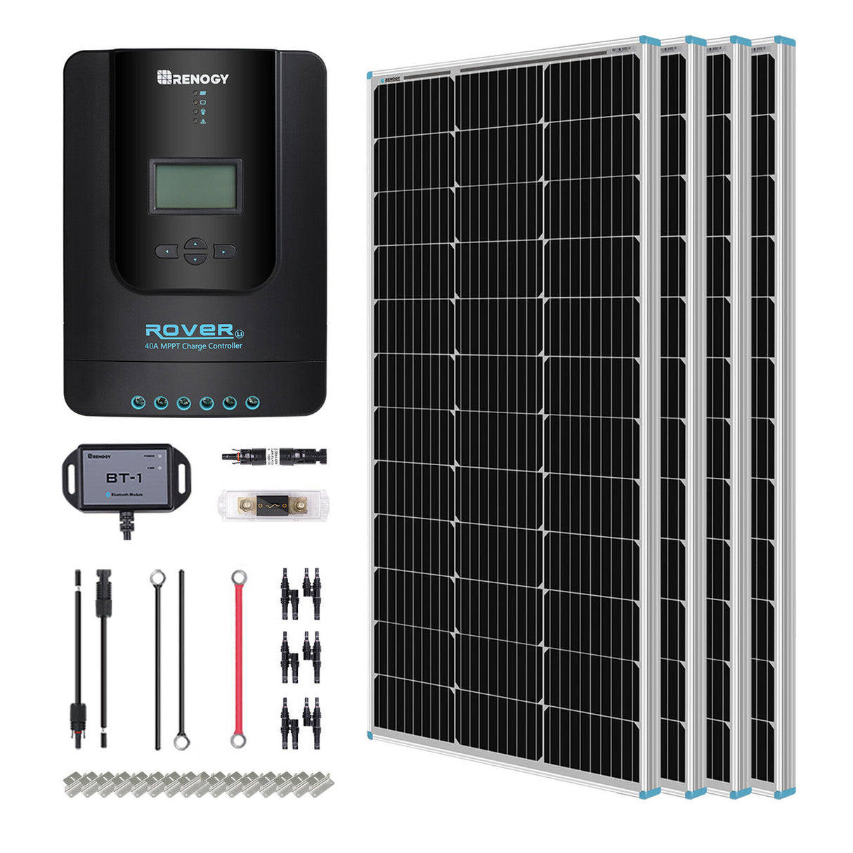 400W 12V/24V Solar Premium Kit w/Rover 40A MPPT Charger Controller for Camper RV Caravan Boat System Off Grid