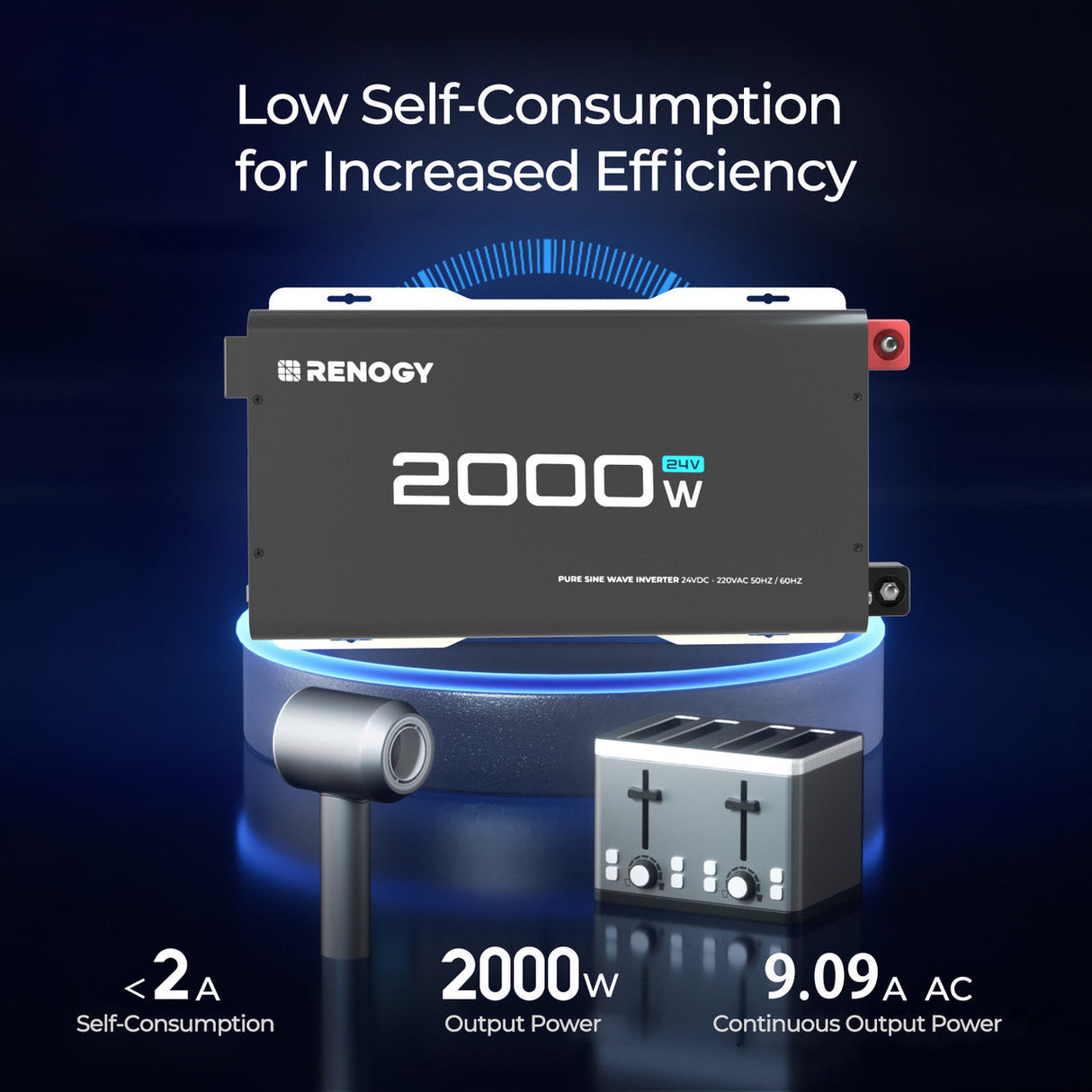 Onduleur à onde sinusoïdale pure 2000 W 24 V