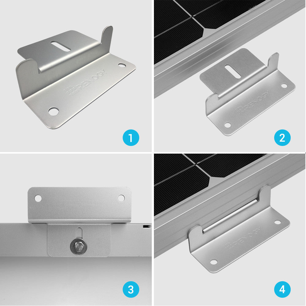 Kit de 4 supports de fixation en Z pour panneau solaire