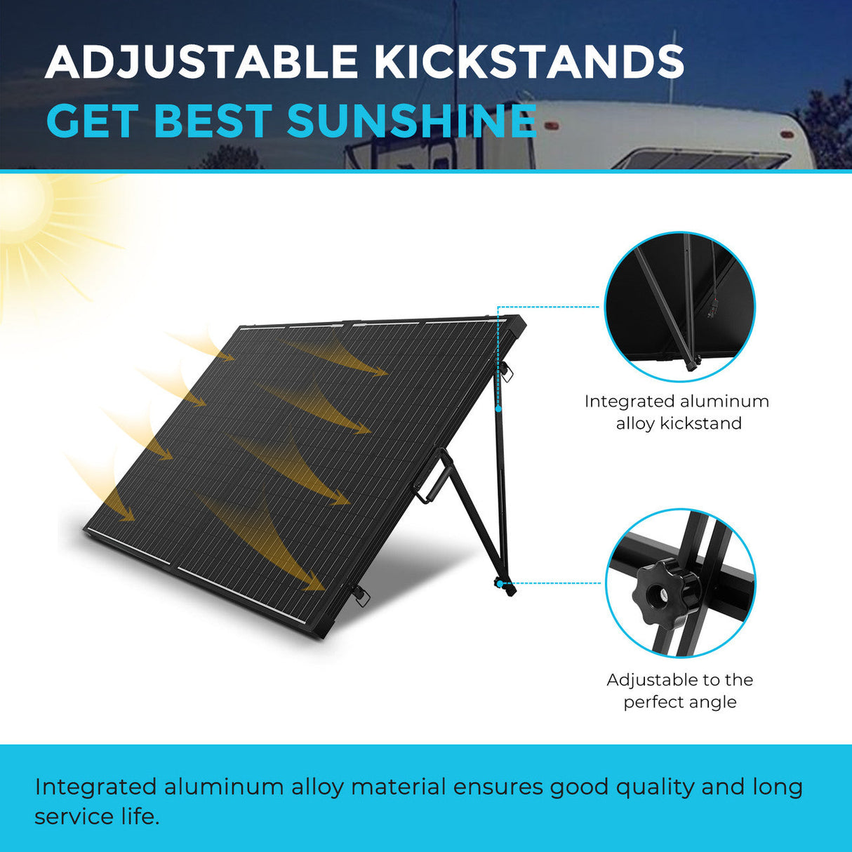 Valise de panneau solaire pliable monocristallin 100 Watt 12 Volt avec contrôleur de charge étanche