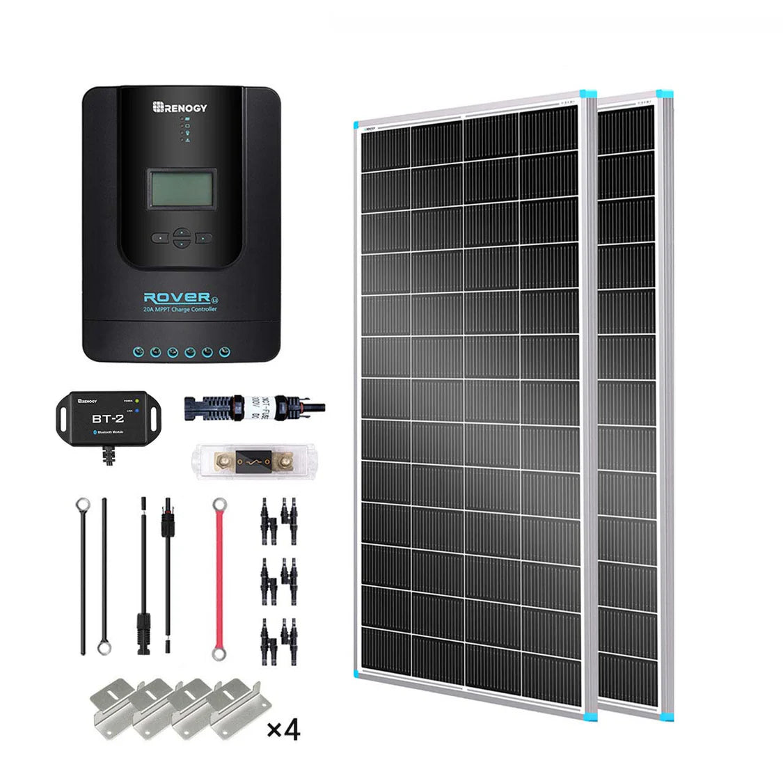 400W 12V/24V Solar Premium Kit w/Rover 40A MPPT Charger Controller for Camper RV Caravan Boat System Off Grid