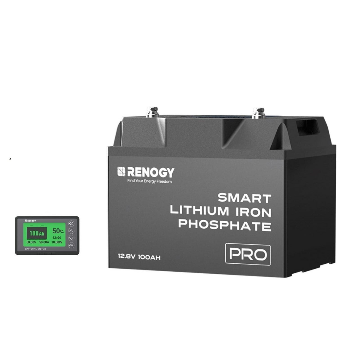 Renogy 12V 100Ah LiFePO4 Core Mini Pro Batterij – Zelfverwarmend met Bluetooth