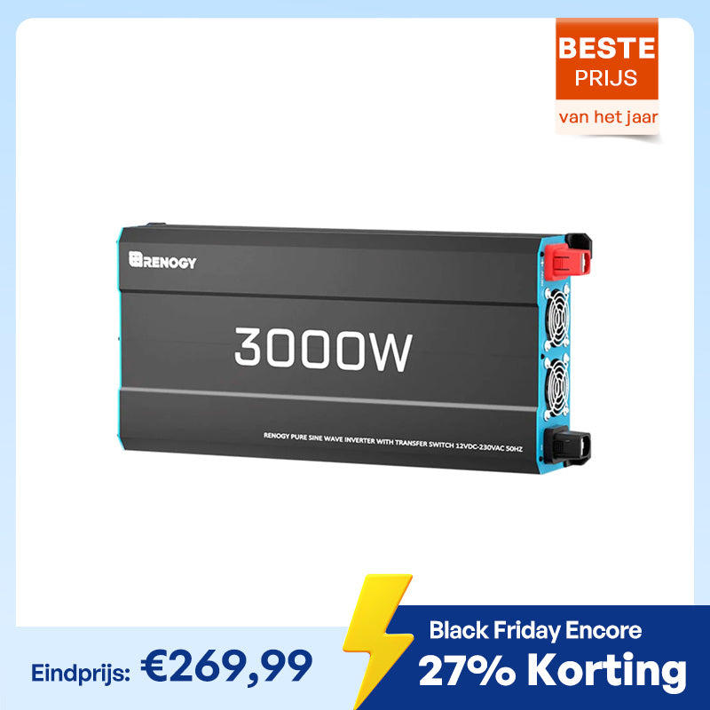 3000W 12V Zonne-omvormer | Pure Sinus | Camper, Motorhome & Off-Grid