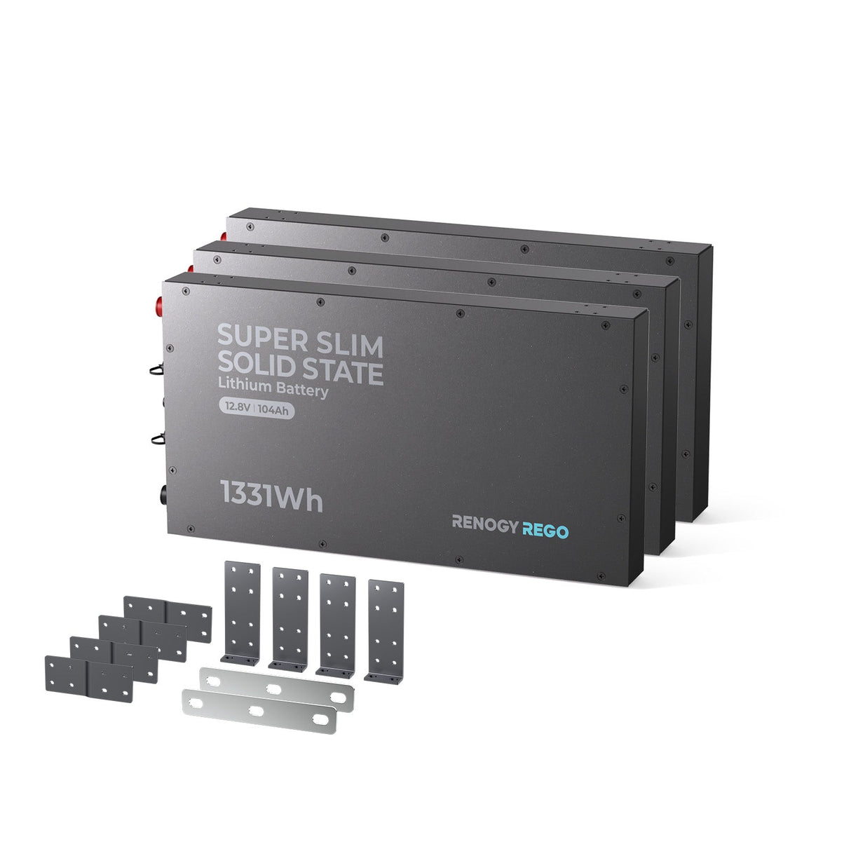 REGO - Batterie au lithium fer phosphate super fine 12,8 V 104 Ah