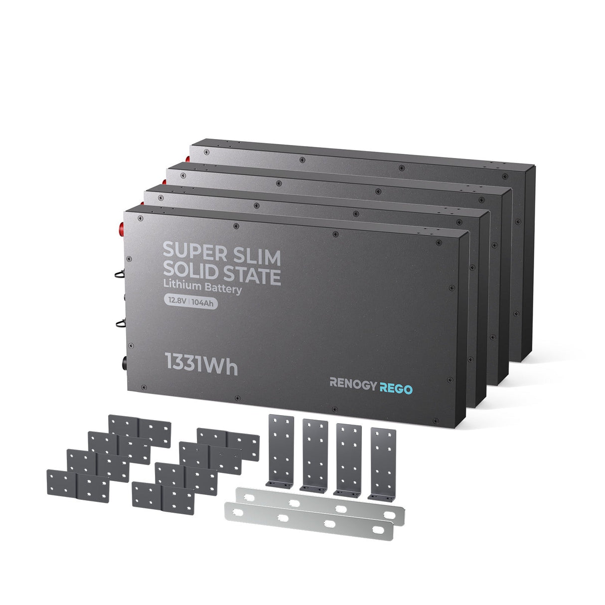 REGO - Batterie au lithium fer phosphate super fine 12,8 V 104 Ah