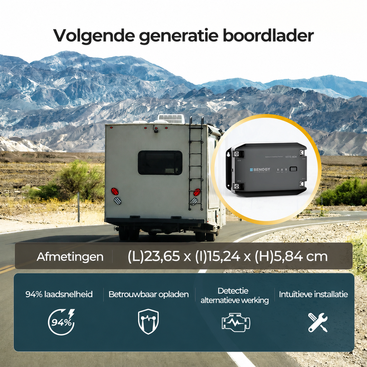 Renogy 12V 40A DC-DC Batterijlader con Compact formaat, hoge laadsnelheid