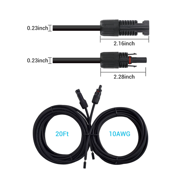 Kit adaptateur solaire entre panneau solaire et régulateur de charge (une paire)