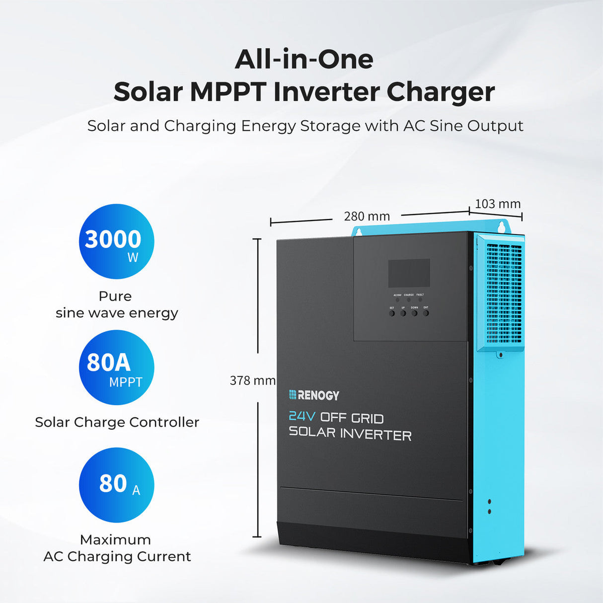 Onduleur solaire tout-en-un 24V 3000W avec contrôleur de charge