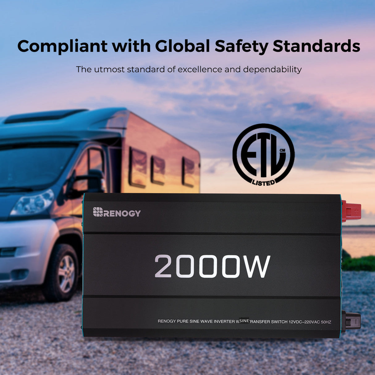 2000W 12V Zuivere Sinus Omvormer – DC naar AC voor Camper, Buscamper & Off-Grid