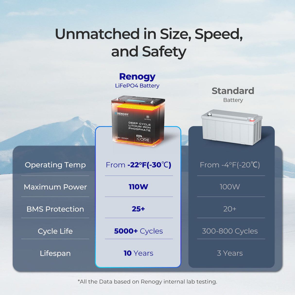 Core Mini DuoHeat — LiFePO₄ 12,8 V 100 Ah Batterij