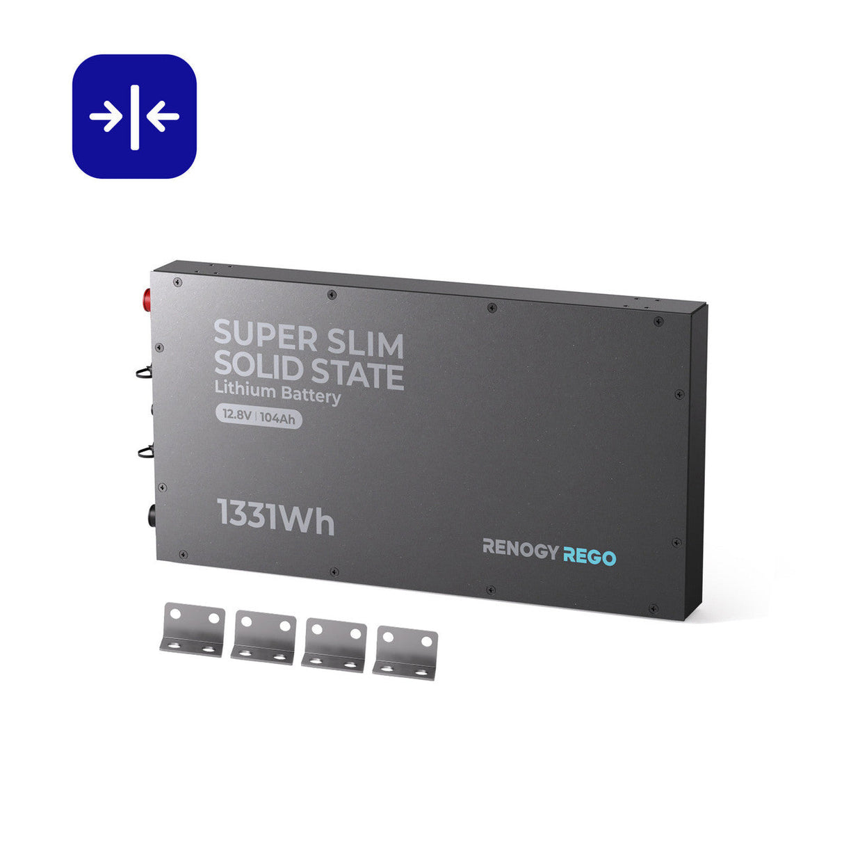 REGO - Batterie au lithium fer phosphate super fine 12,8 V 104 Ah