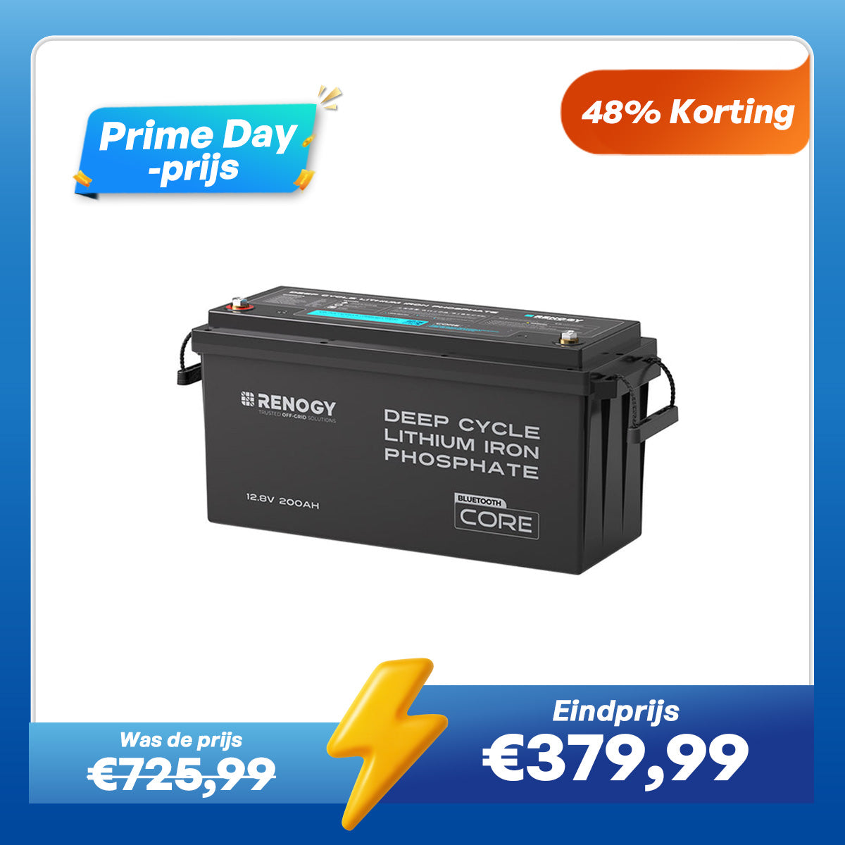 Core – Batterie LiFePO4 12V 200Ah avec Bluetooth