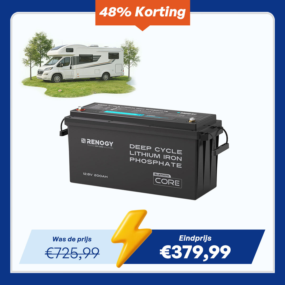 Core – Batterie LiFePO4 12V 200Ah avec Bluetooth