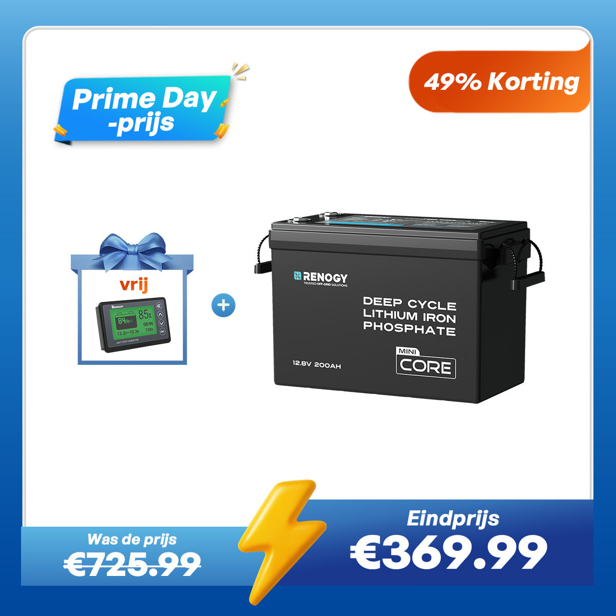 Batterie LiFePO4 Renogy Core Mini 12,8 V 200 Ah avec autothermie