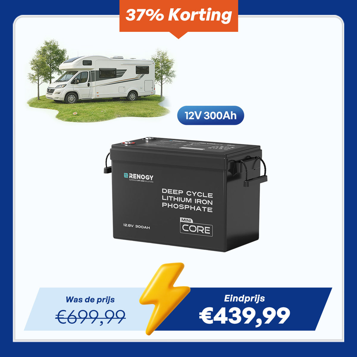 Core Mini – 12,8V 300Ah LiFePO4 Accu met Laagtemperatuurbescherming voor Camper & Caravan