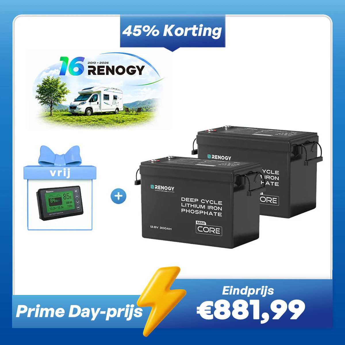 Core Mini – 12,8V 300Ah LiFePO4 Accu met Laagtemperatuurbescherming voor Camper & Caravan