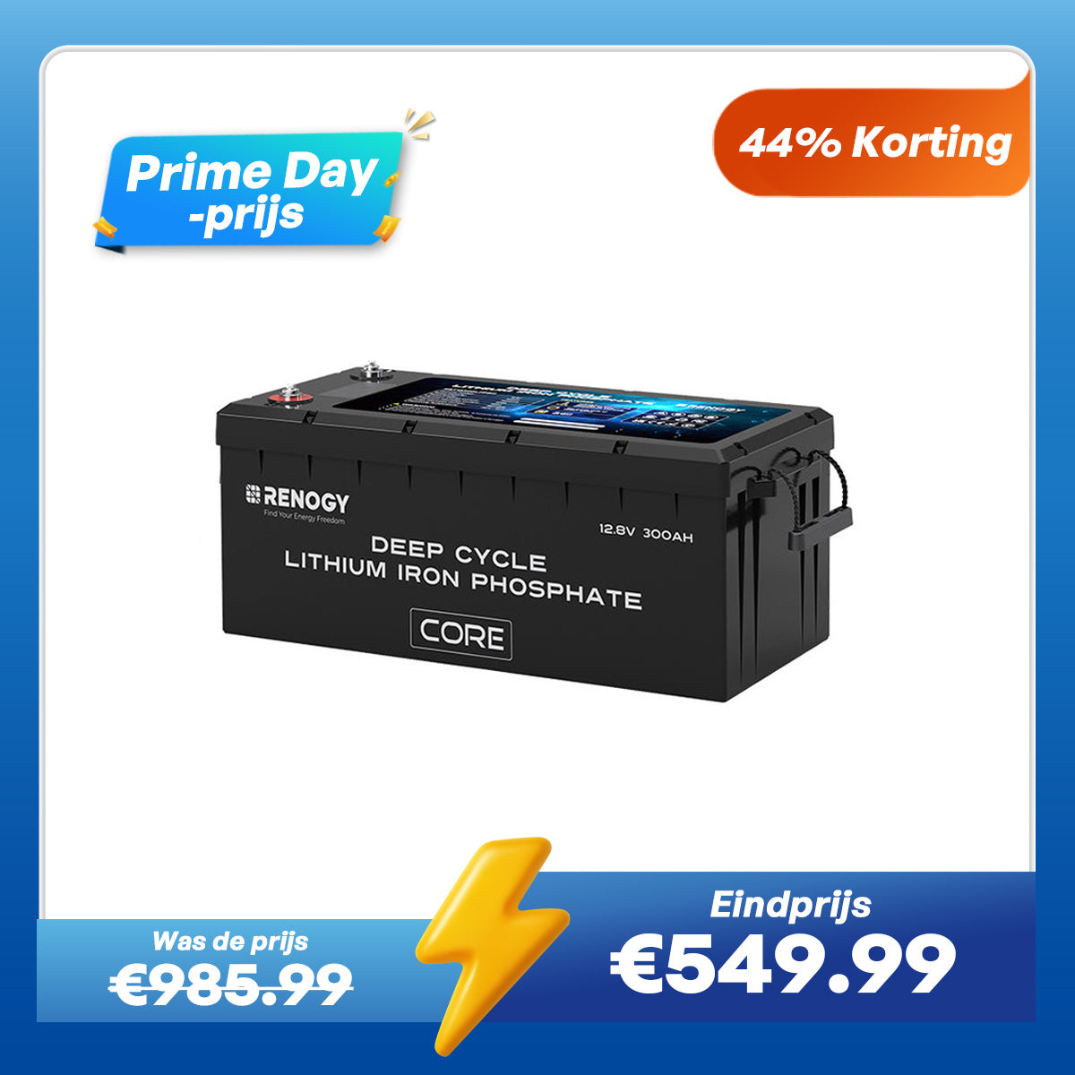 Batterie LiFePO4 12V 300Ah Core Series de Renogy – Auto-chauffante (Nouvelle Version)