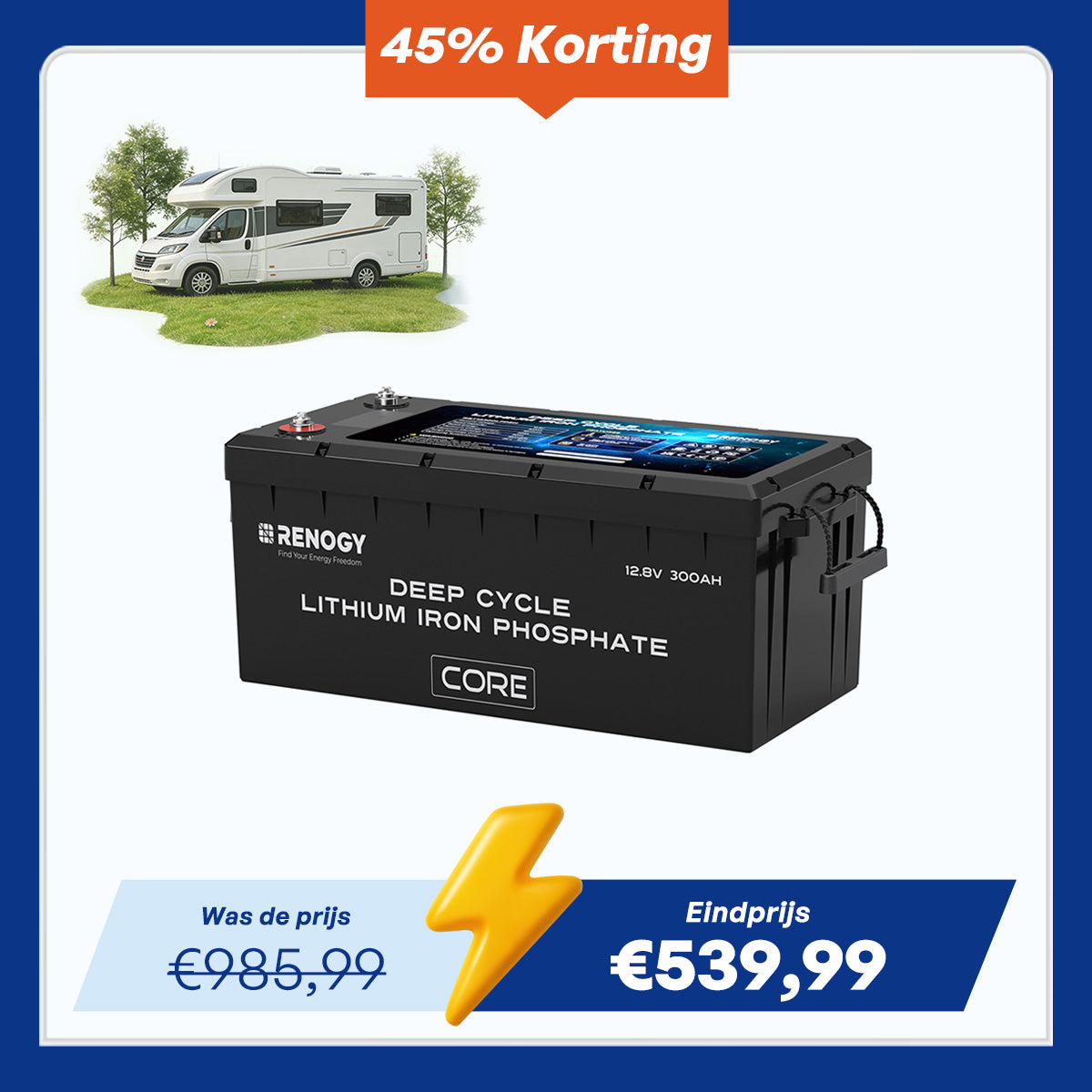 Batterie LiFePO4 12V 300Ah Core Series de Renogy – Auto-chauffante (Nouvelle Version)