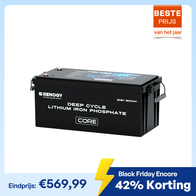 Renogy 12V 300Ah Core Series LiFePO4 Accu – Zelfverwarmend (Nieuwe Versie)