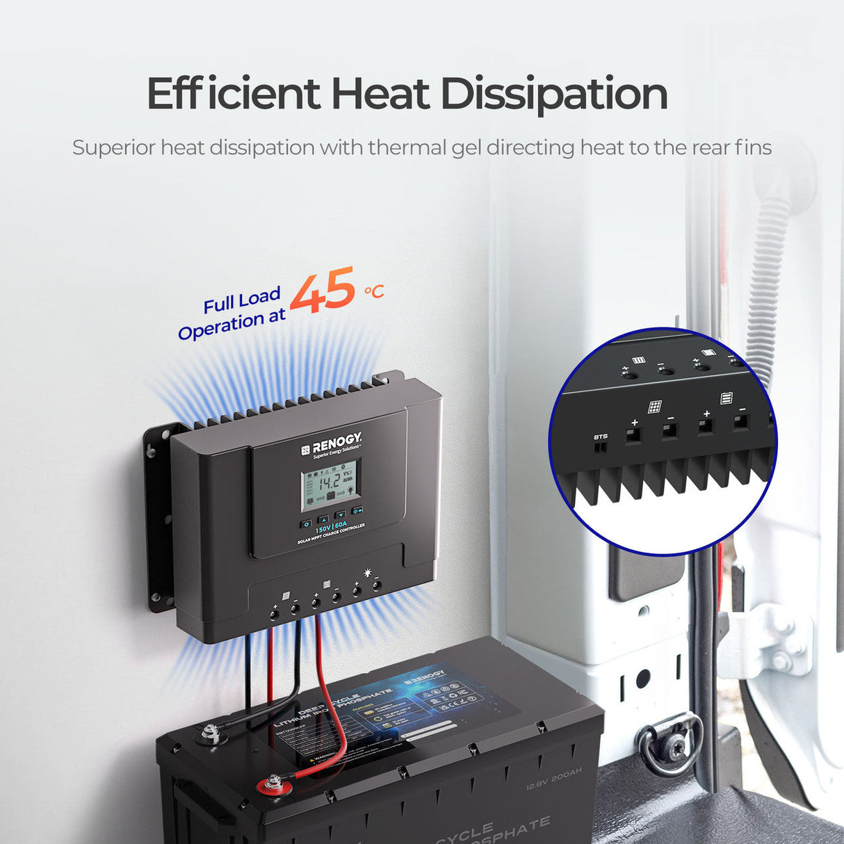 Rover Lite — 60A MPPT Zonnelaadregelaar (12V / 24V / 36V / 48V)