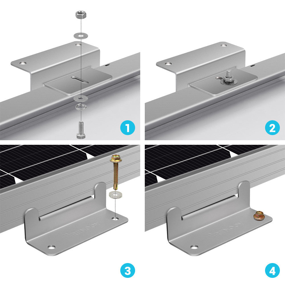 Kit de 4 supports de fixation en Z pour panneau solaire