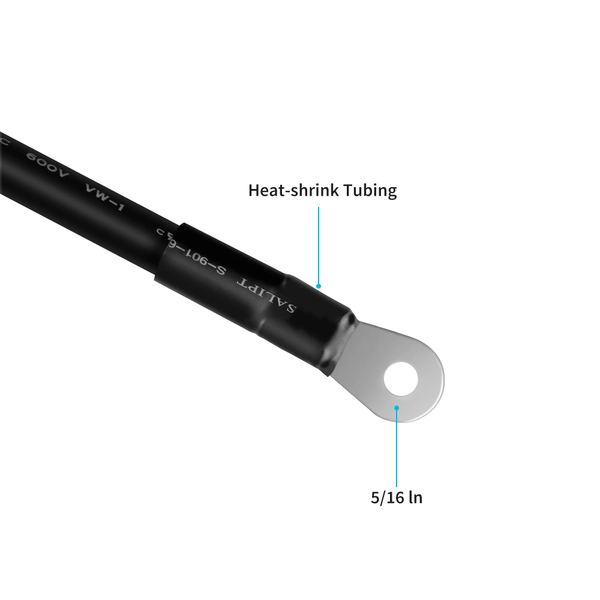 Câble d'interconnexion de batterie en cuivre 12IN/30.5CM 1AWG/50MM2 pour cosses 5/16IN