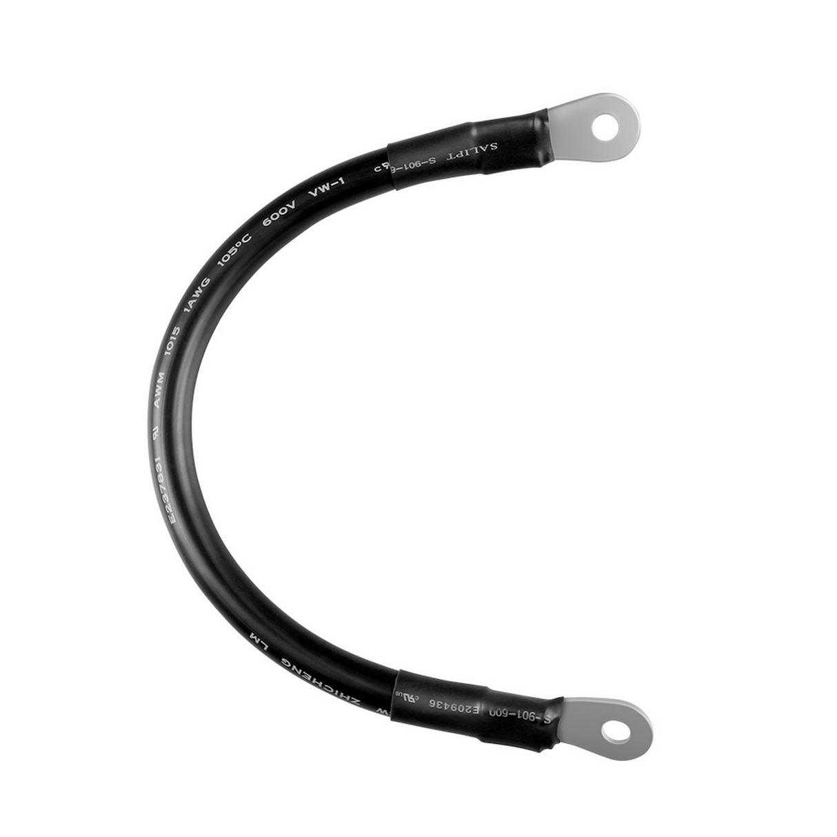 Câble d'interconnexion de batterie en cuivre 12IN/30.5CM 1AWG/50MM2 pour cosses 5/16IN