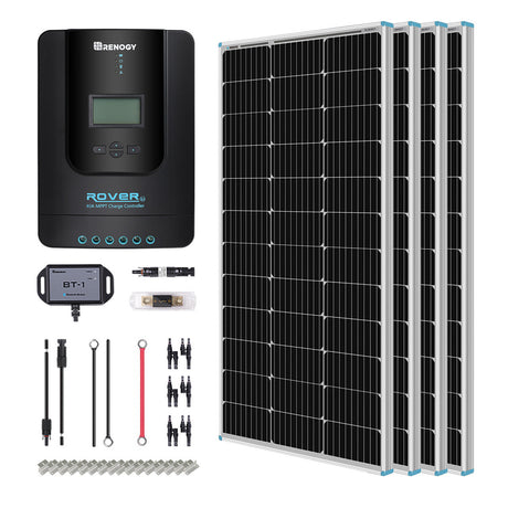 400W 12V/24V Solar Premium Kit w/Rover 40A MPPT Charger Controller for Camper RV Caravan Boat System Off Grid