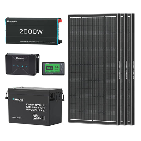 3,84 kWh Caravan Power Kit | 2000 W Omvormer en 50 A Acculader