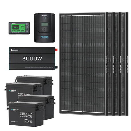 Renogy 15,36 kWh Off-Grid Power Kit | 3000 W Omvormer, 60 A MPPT
