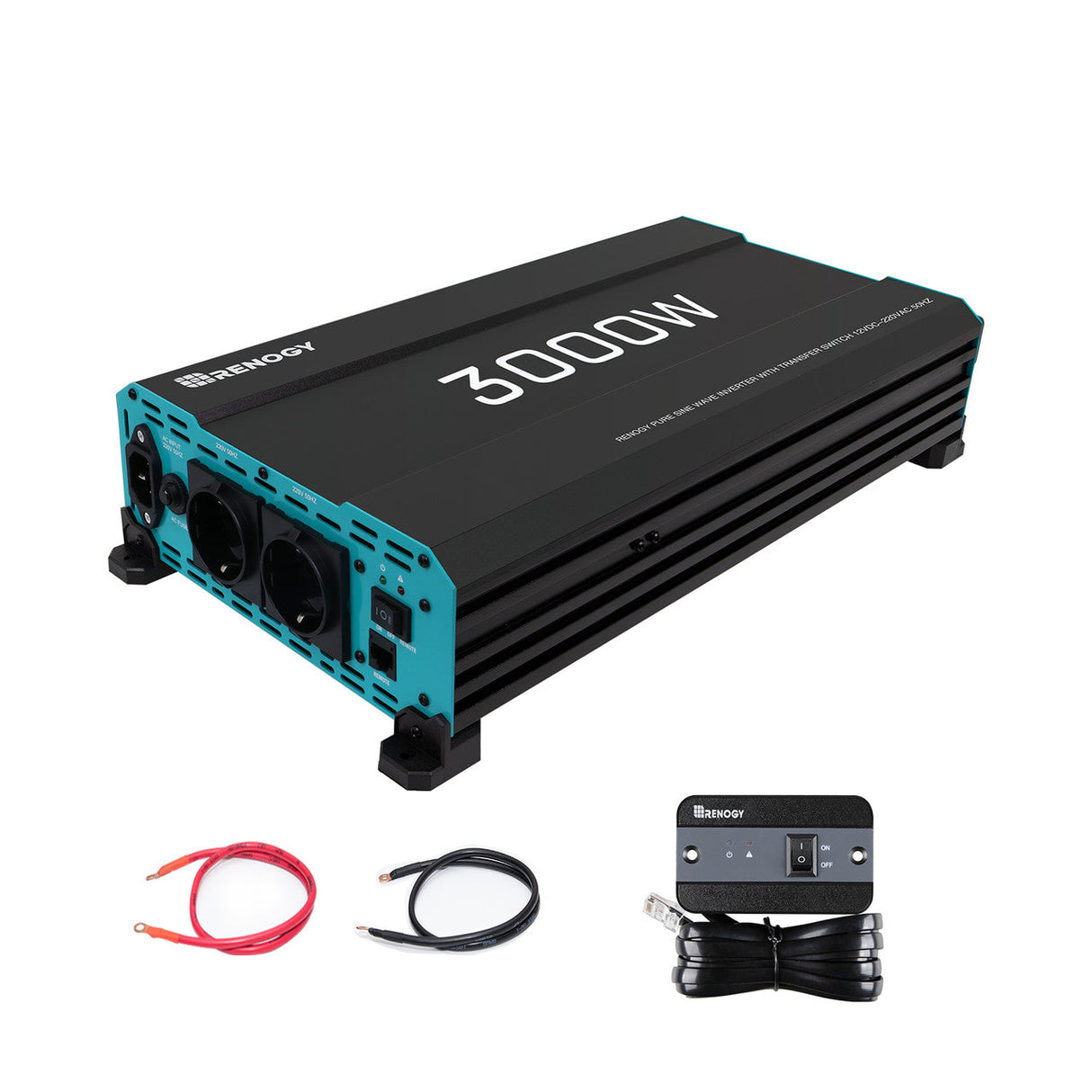 Renogy 3000W 12V Zonne-omvormer | Pure Sinus | Camper, Motorhome & Off-Grid