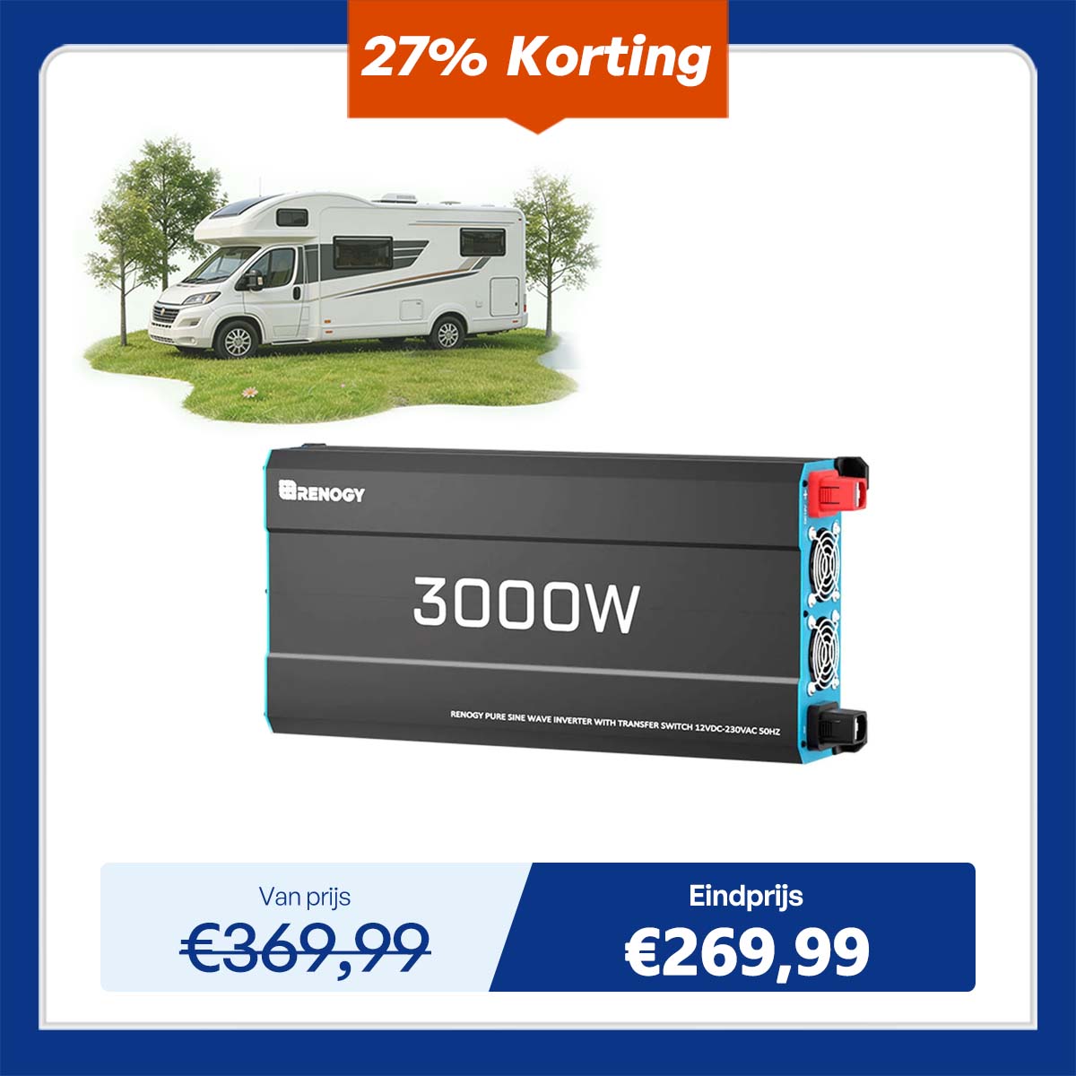 3000W 12V Zonne-omvormer | Pure Sinus | Camper, Motorhome & Off-Grid
