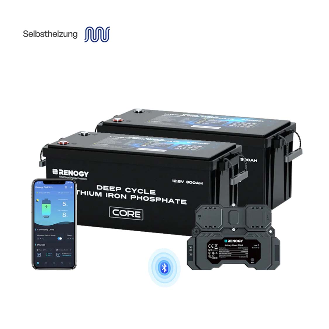 Renogy 12V 300Ah Core Series LiFePO4 Accu – Zelfverwarmend (Nieuwe Versie)