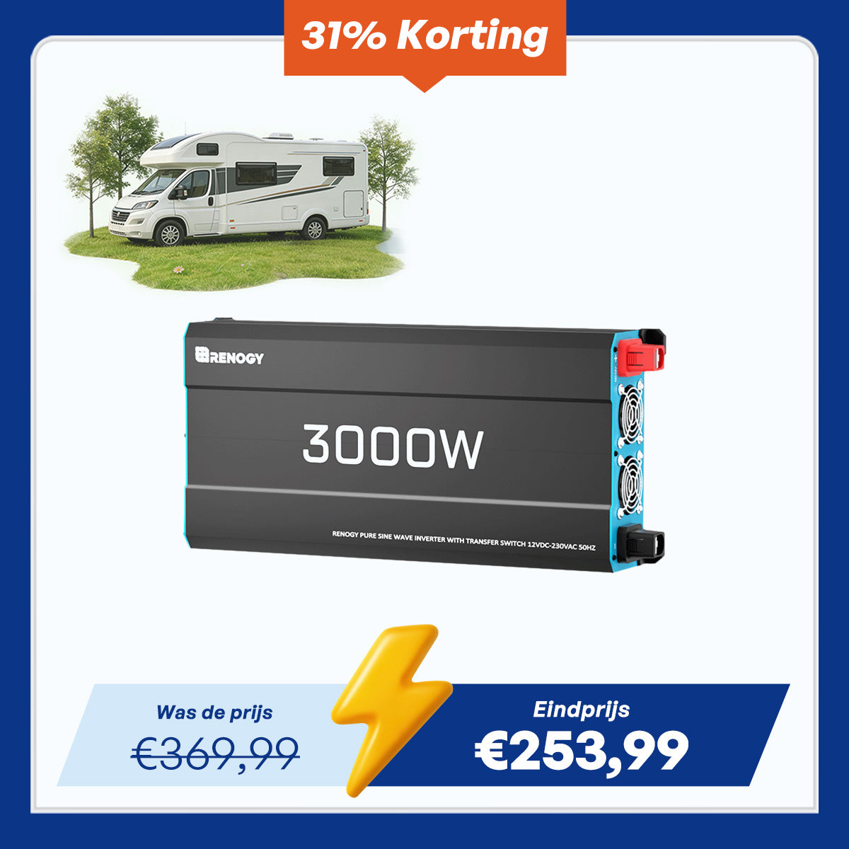 Onduleur solaire 3000W 12V | Onde sinusoïdale pure | Camping-car et autonome