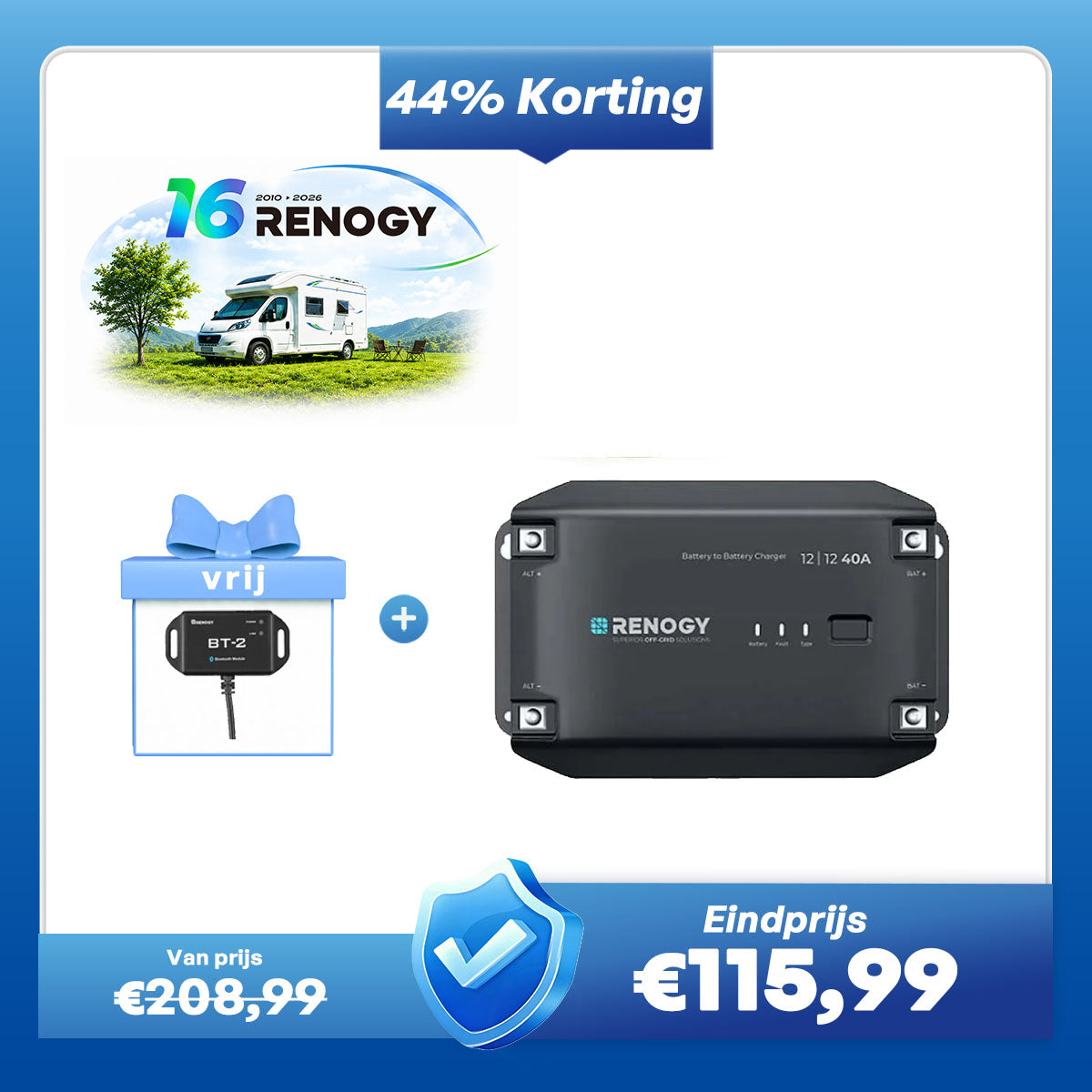 12V 40A DC-DC Batterijlader | Renogy NL