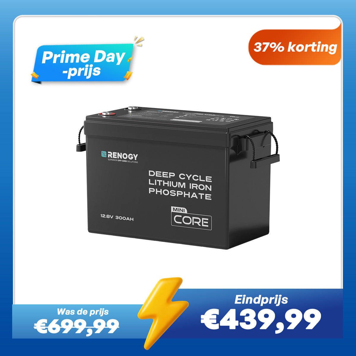Core Mini – 12,8V 300Ah LiFePO4 Accu met Laagtemperatuurbescherming voor Camper & Caravan