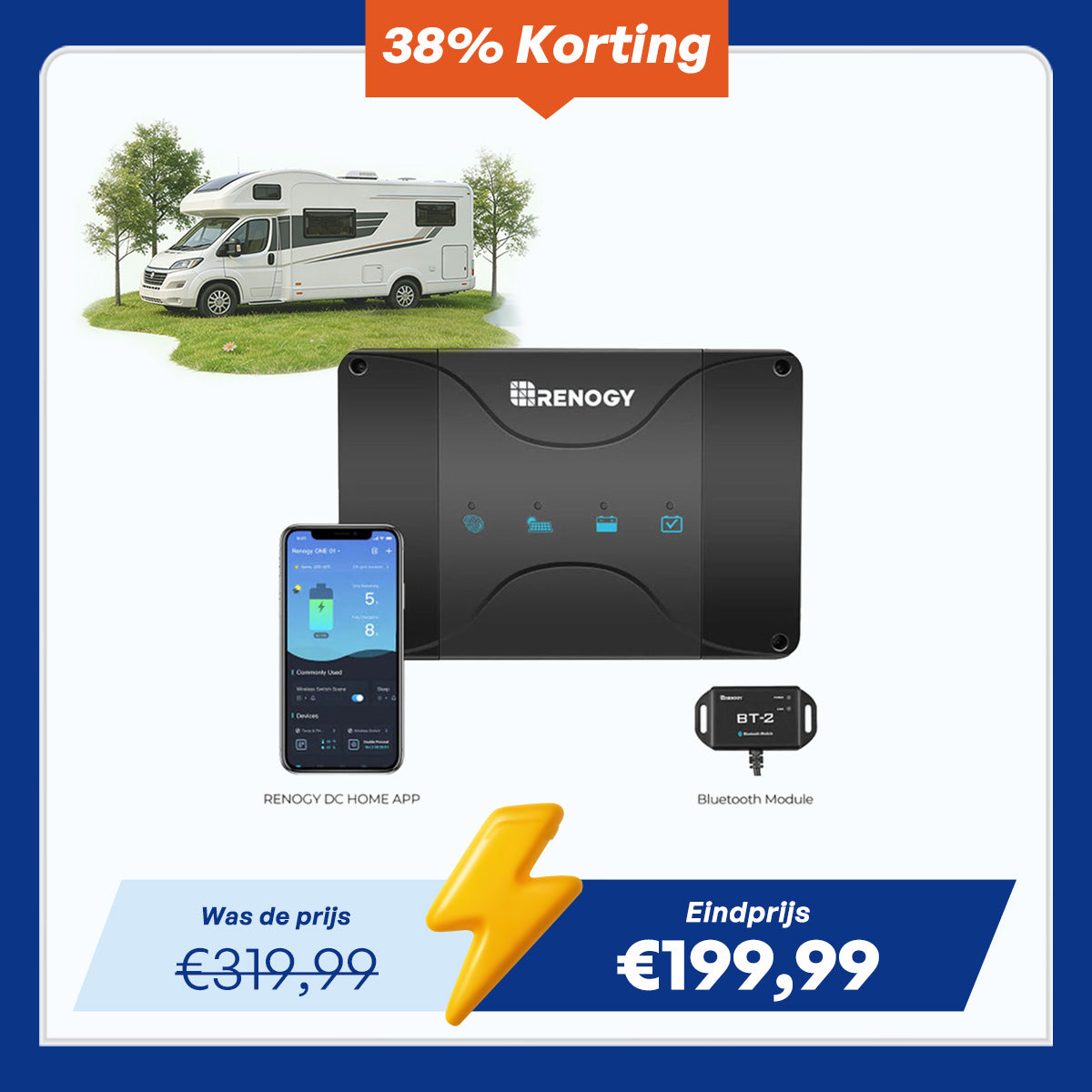 12V 50A DC-DC Acculader met MPPT | Compatibel met LiFePO4, Loodzuur, SLA, Gel & AGM Accu’s