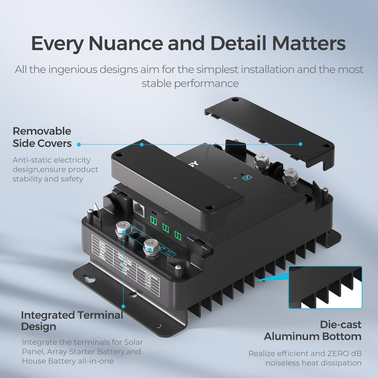 12V 50A DC-DC Acculader met MPPT | Compatibel met LiFePO4, Loodzuur, SLA, Gel & AGM Accu’s
