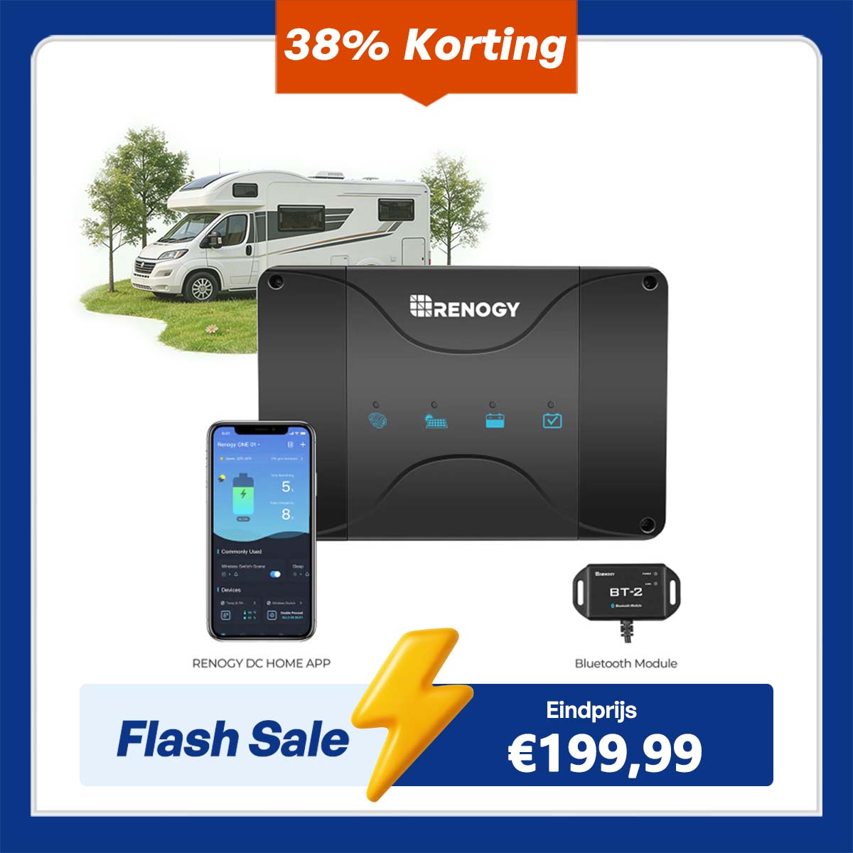 12V 50A DC-DC Acculader met MPPT | Compatibel met LiFePO4, Loodzuur, SLA, Gel & AGM Accu’s