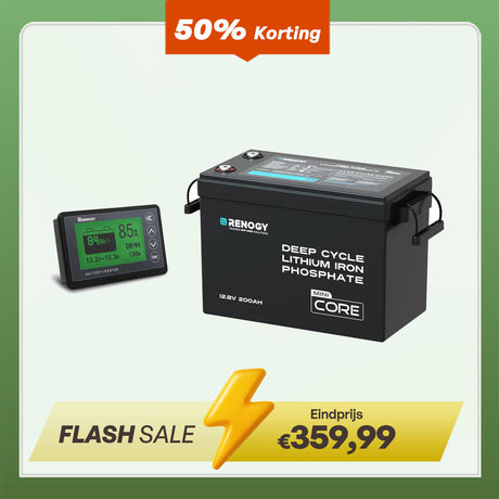 Renogy Core Mini 12,8V 200Ah LiFePO4 Batterij met Lage-Temperatuur