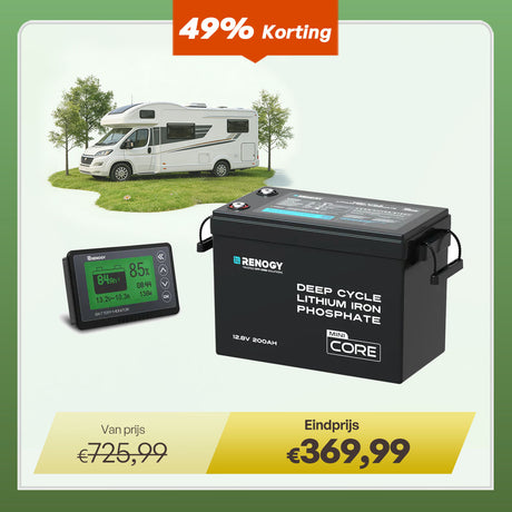Renogy Core Mini 12,8V 200Ah LiFePO4 Batterij met Lage-Temperatuur