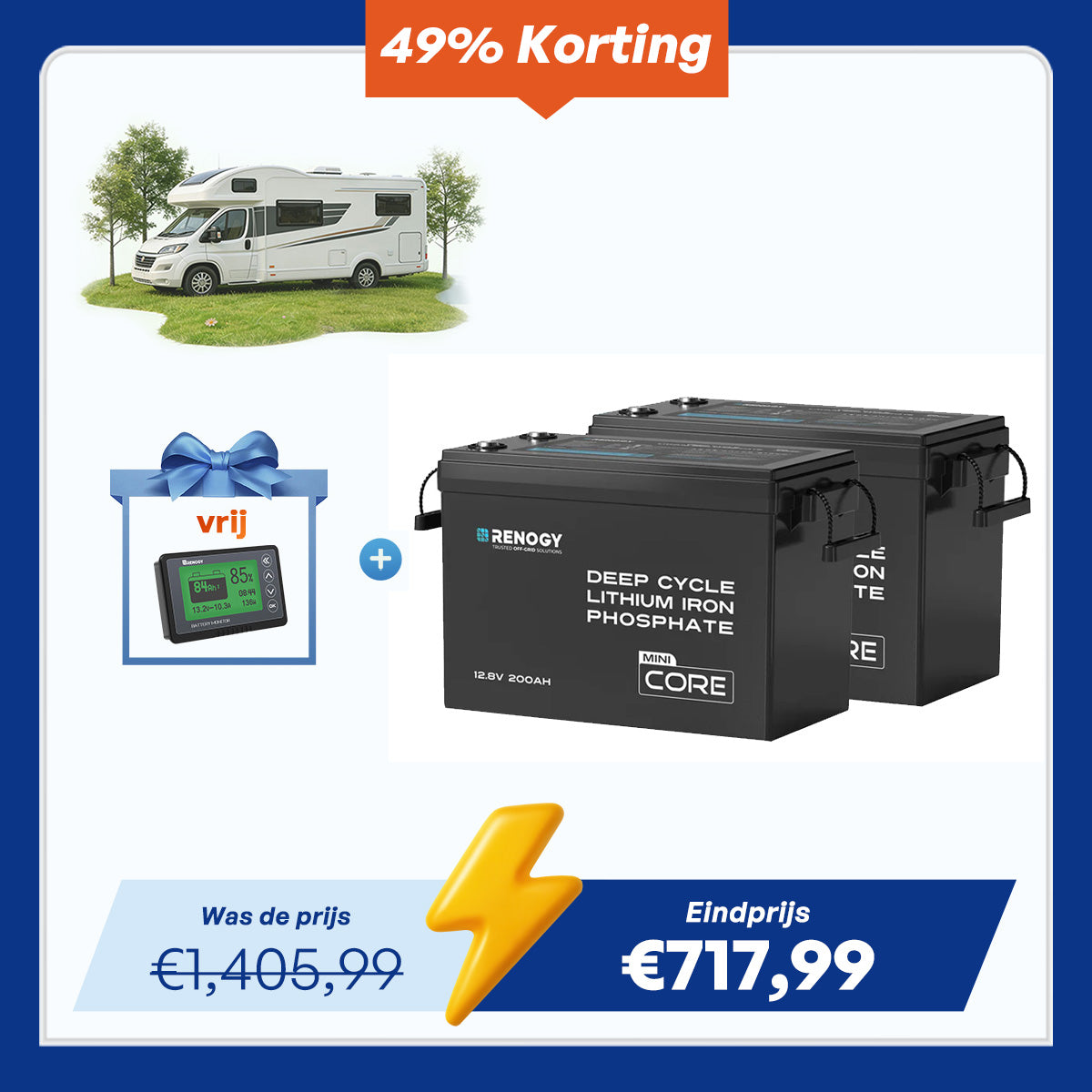 Batterie LiFePO4 Renogy Core Mini 12,8 V 200 Ah avec autothermie