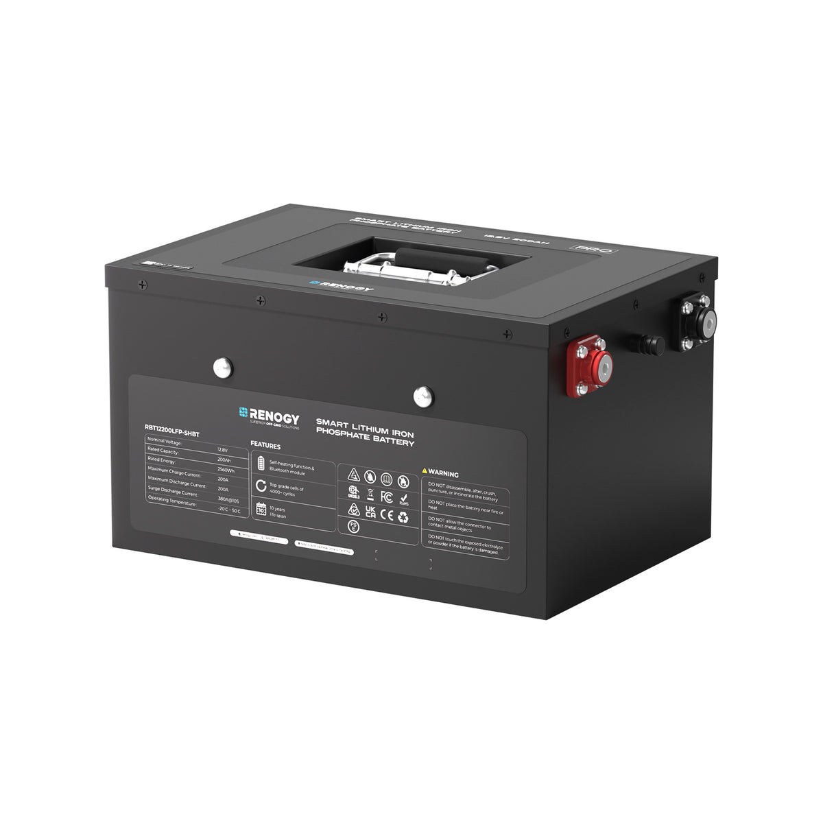Pro - 12V 135Ah/200Ah LiFePO4-accu onder de zitting, Bluetooth