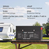 Pro - 12V 135Ah/200Ah LiFePO4-accu onder de zitting, Bluetooth