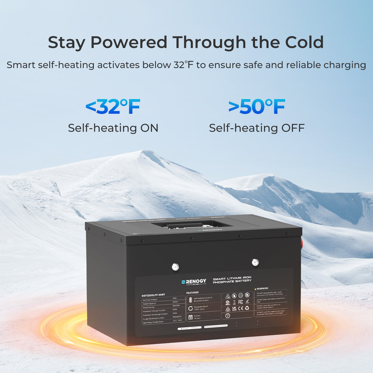 Pro - 12V 135Ah/200Ah LiFePO4-accu onder de zitting, Bluetooth