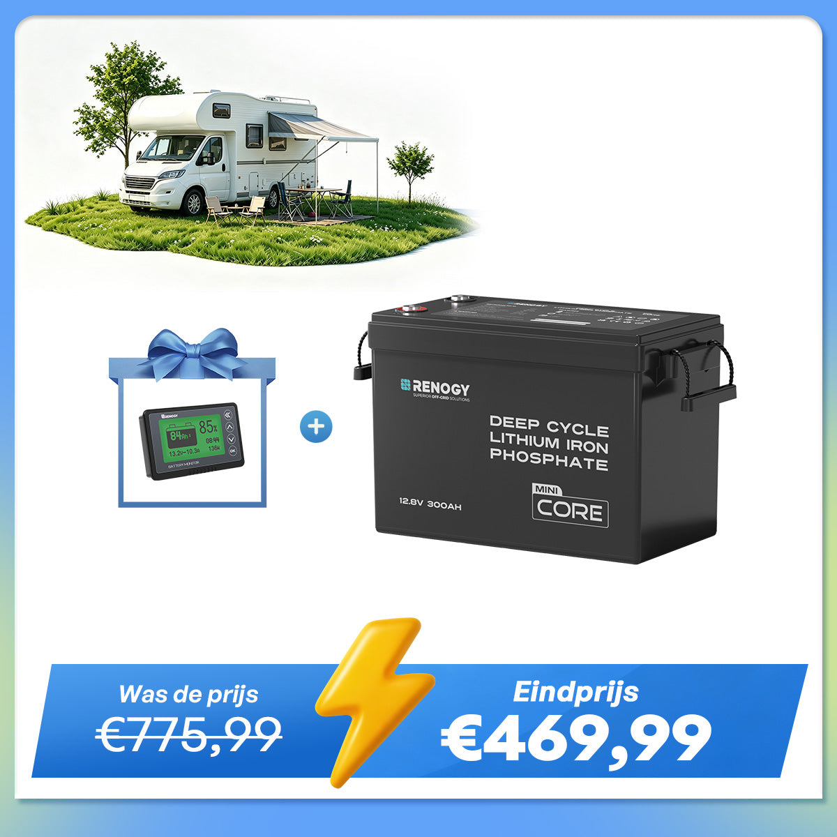 Core Mini – 12,8V 300Ah LiFePO4 Accu met Laagtemperatuurbescherming voor Camper & Caravan