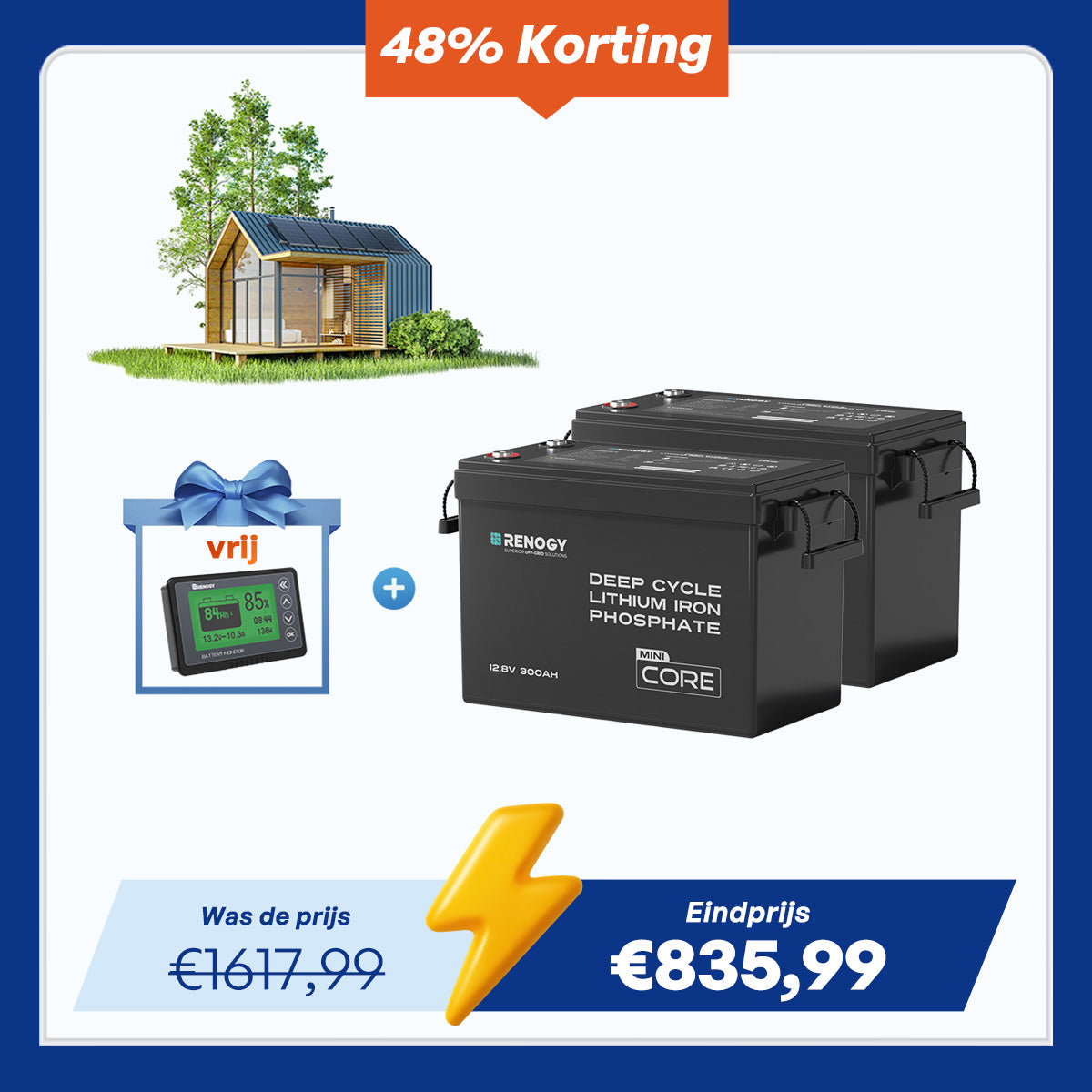 Core Mini – 12,8V 300Ah LiFePO4 Accu met Laagtemperatuurbescherming voor Camper & Caravan