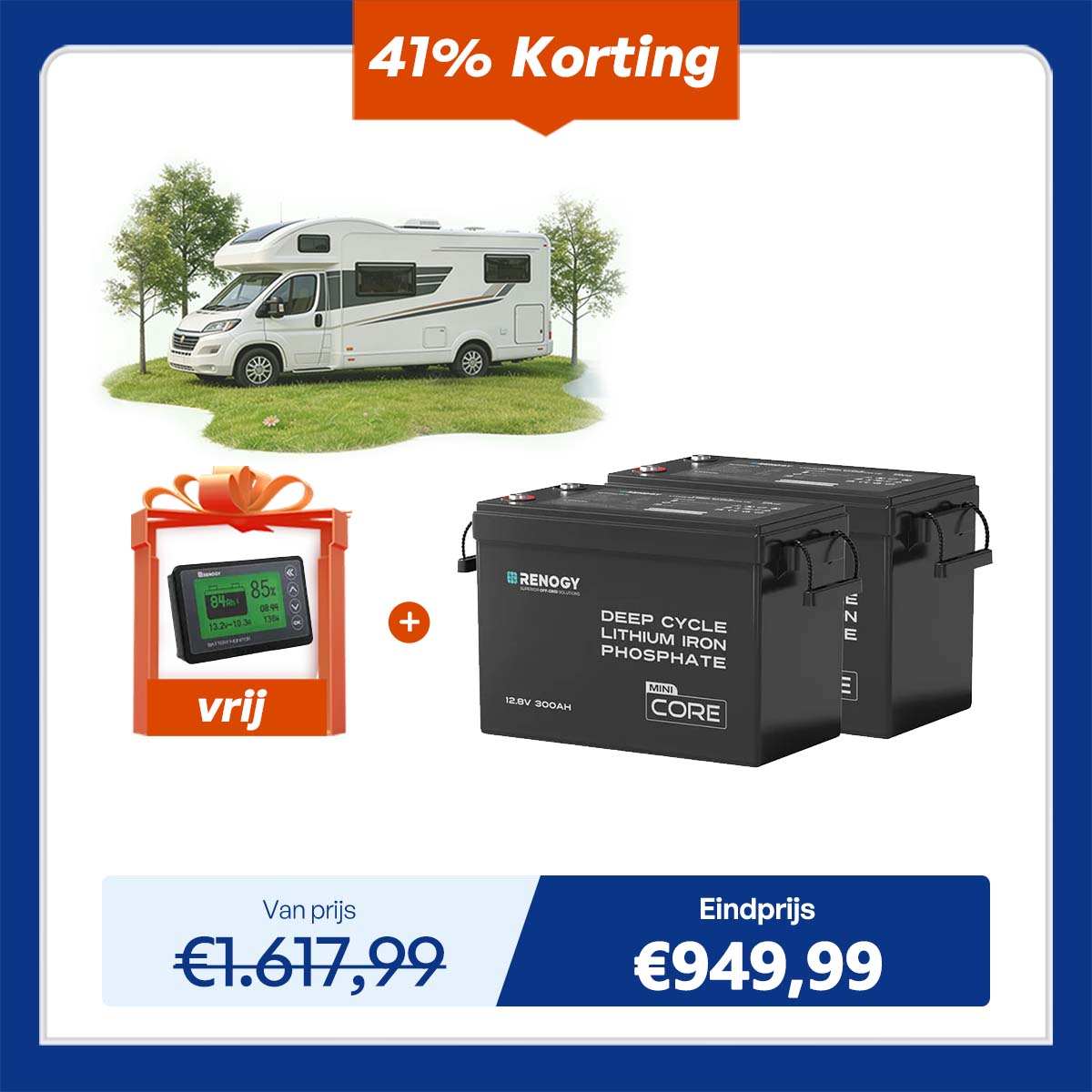 Core Mini – 12,8V 300Ah LiFePO4 Accu met Laagtemperatuurbescherming voor Camper & Caravan