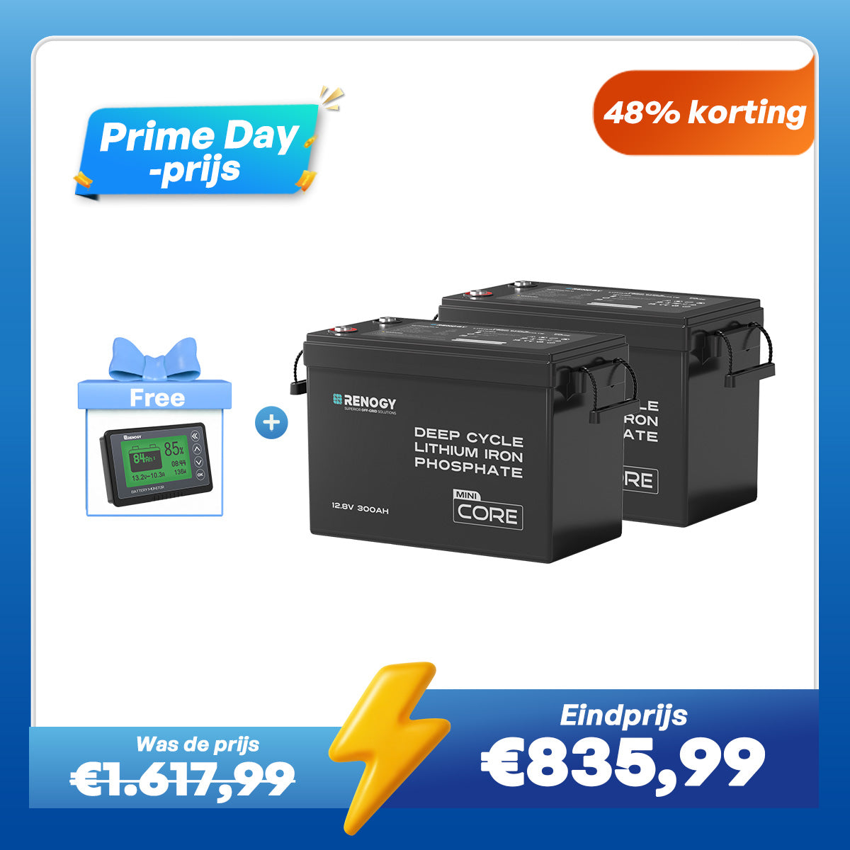 Core Mini – 12,8V 300Ah LiFePO4 Accu met Laagtemperatuurbescherming voor Camper & Caravan