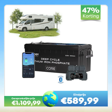 Renogy 12V 300Ah Core Series LiFePO4 Accu – Zelfverwarmend (Nieuwe Versie)